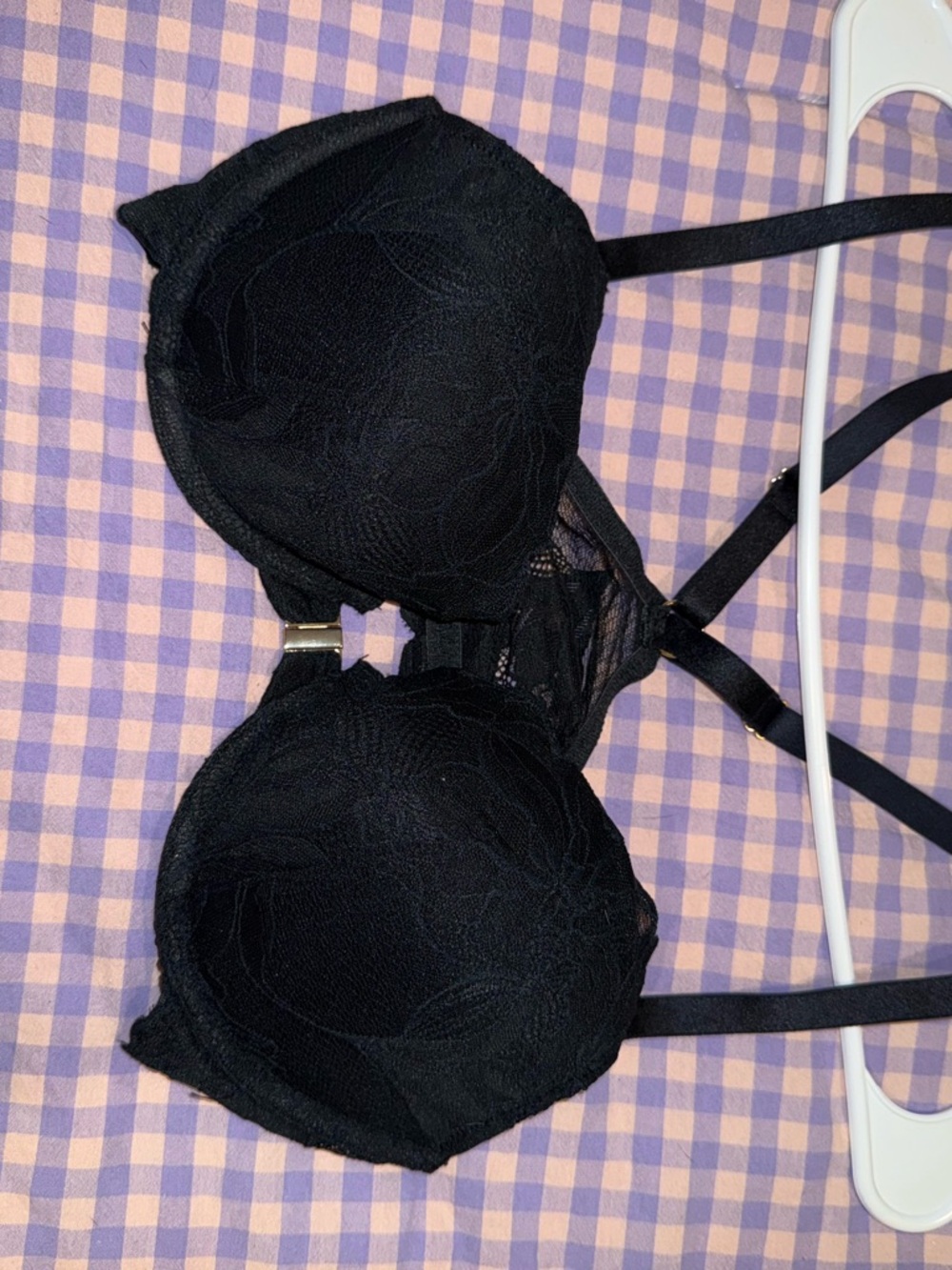 Auden Black Lace Push-Up Bra with Convertible Straps